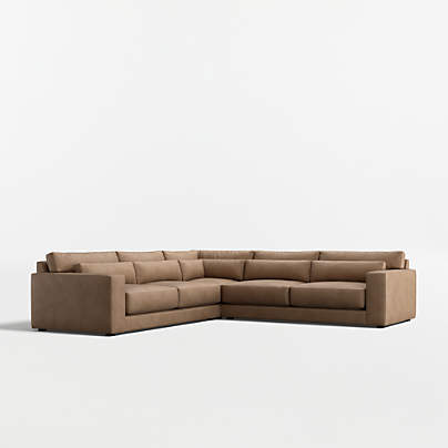 Retreat 3-Piece L-Shaped Leather Sectional Sofa
