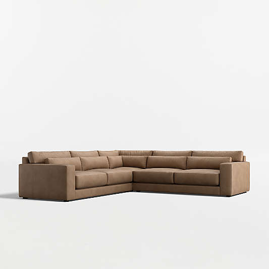 Retreat 3-Piece L-Shaped Leather Sectional Sofa