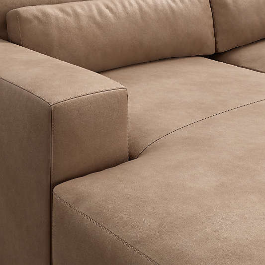 Retreat 2-Piece Small Space Leather Sectional Sofa with Chaise Lounge