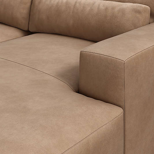 Retreat 3-Piece U-Shaped Leather Sectional Sofa with Double Chaise Lounge