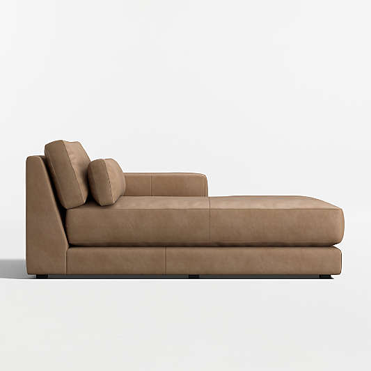 Retreat Leather Right-Arm Chaise Lounge Sectional Piece