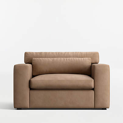 Retreat 58" Leather Twin Sleeper Chair and a Half