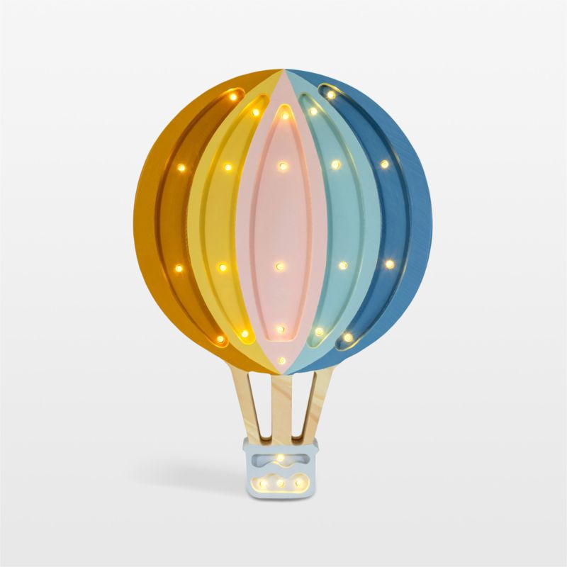 Little Lights Retro Rainbow Hot Air Balloon Kids Wood Table Lamp - image 2 of 3