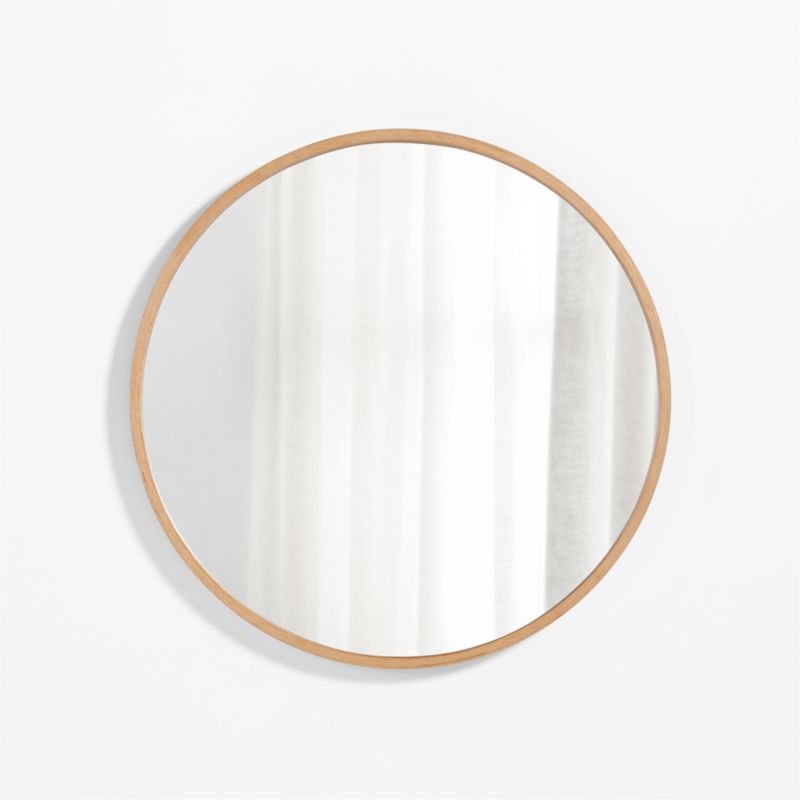 Finn Oak Wood 31" Round Wall Mirror - image 0 of 13