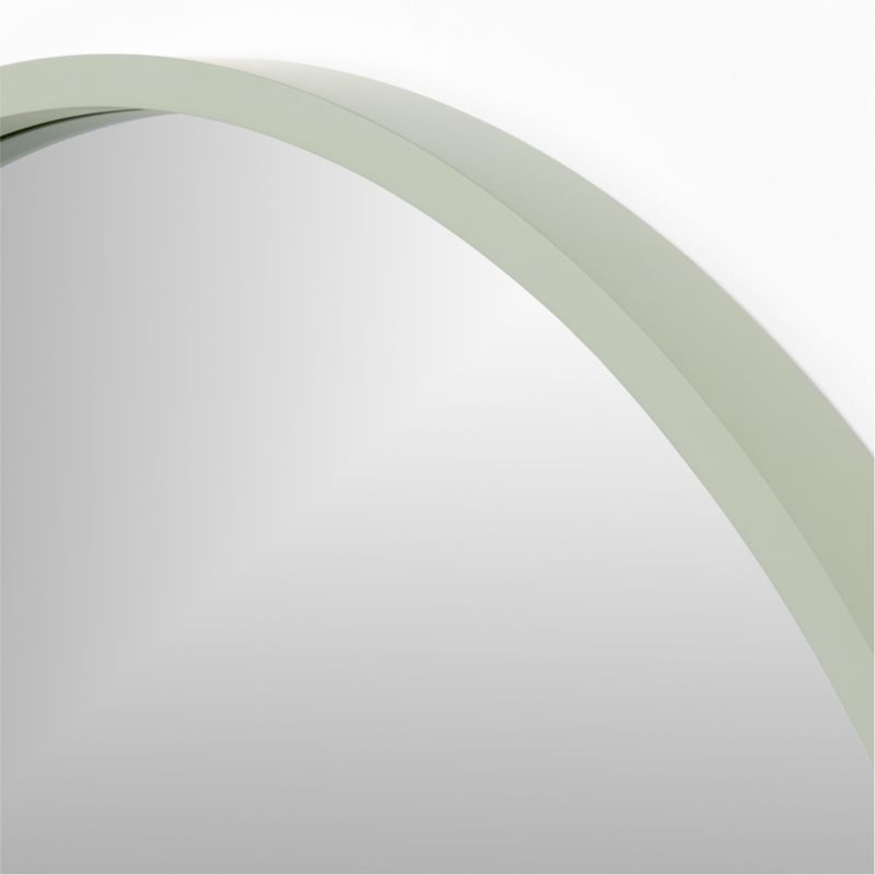 Finn Sage Green Wood 31" Round Wall Mirror - image 5 of 6