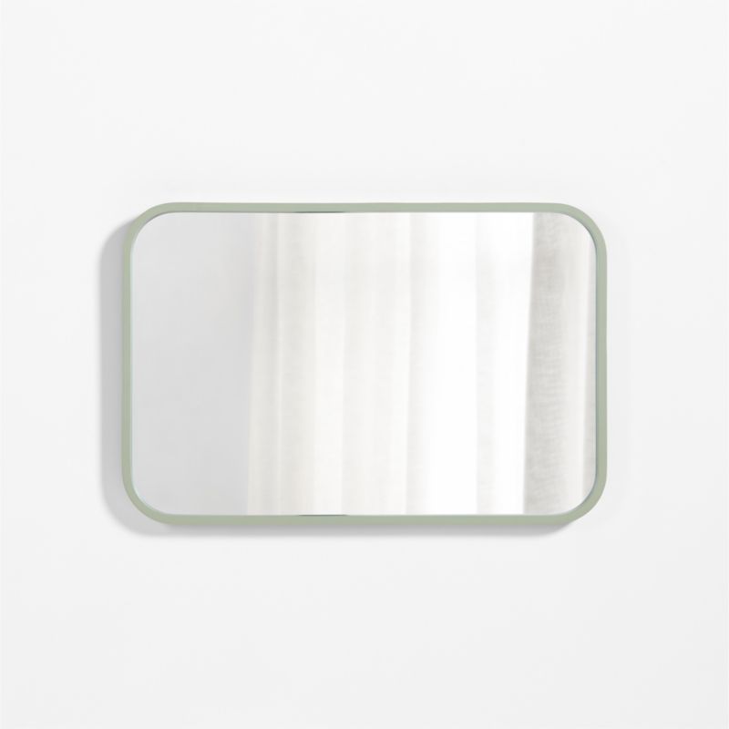 Finn Sage Green Wood Rectangle Wall Mirror - image 4 of 7