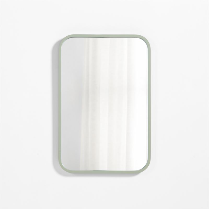 Finn Sage Green Wood Rectangle Wall Mirror - image 0 of 7