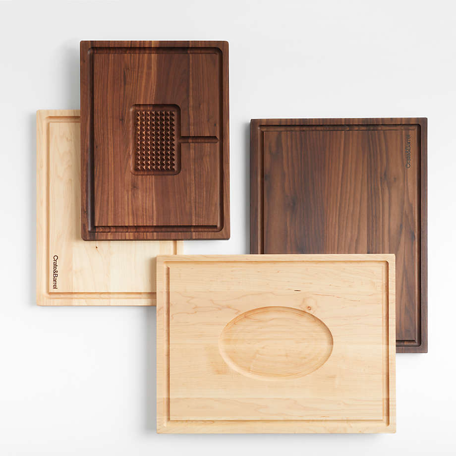 Crate & Barrel Walnut Reversible Cutting Board