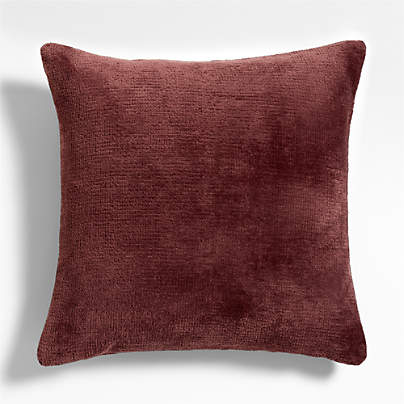 Revasser Chenille 23"x23" Burgundy Throw Pillow with Feather Insert by Athena Calderone