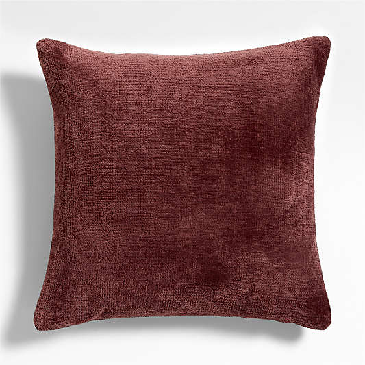 Revasser Chenille 23"x23" Burgundy Throw Pillow with Down-Alternative Insert by Athena Calderone