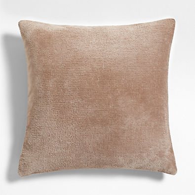 View Revasser Chenille 23"x23" Calm Beige Throw Pillow with Down-Alternative Insert by Athena Calderone details