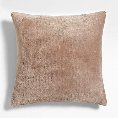 Revasser Chenille 23x23 Calm Beige Throw Pillow with Feather Insert by Athena Calderone