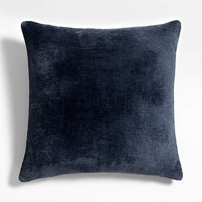 Revasser Chenille 23x23 Ombre Blue Throw Pillow with Feather Insert by Athena Calderone