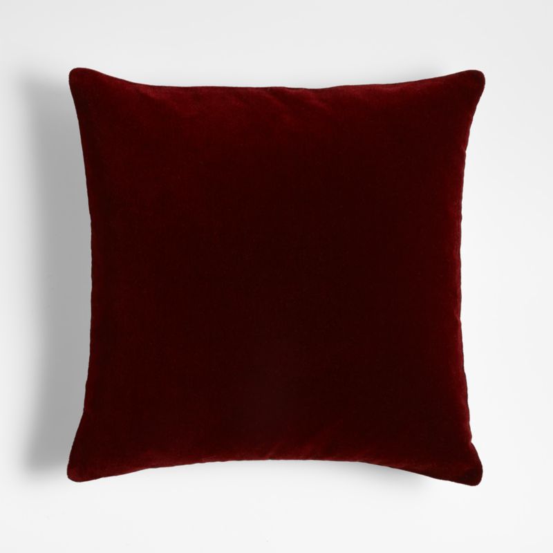Brick 20"x20" Square Reversible Faux Mohair Linen Decorative Throw Pillow Cover + Reviews | Crate & Barrel