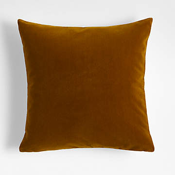 Cognac Brown Throw Pillow Arrangement | Crate & Barrel