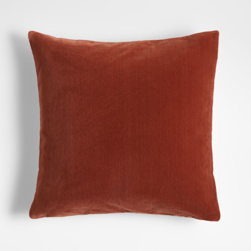 Faux Mohair Recycled 20"x20" Terracotta Orange Throw Pillow Cover
