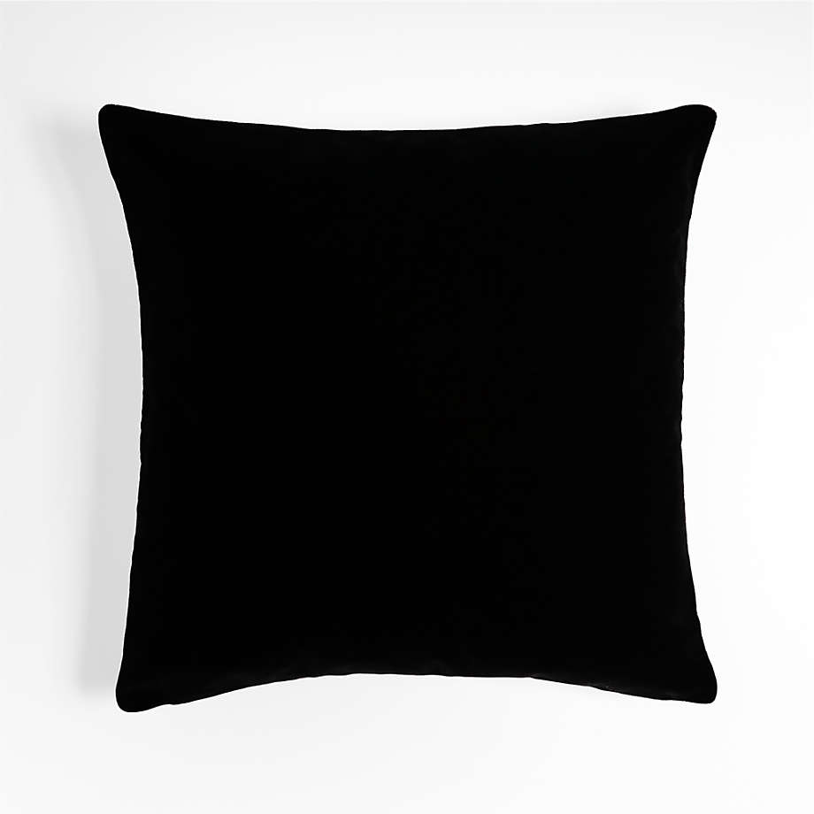 Ink Black 20'' Faux Mohair Pillow with Feather Insert + Reviews | Crate ...