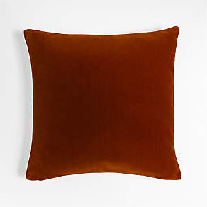 Channel Rust Orange Faux Fur Throw Pillow with Down-Alternative