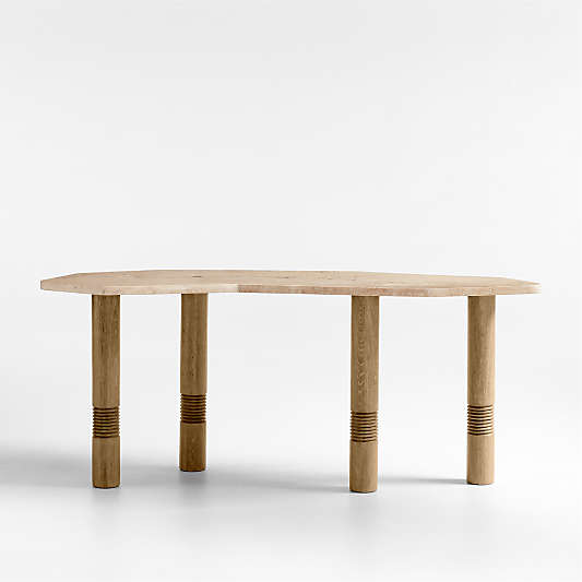 Revival Oak Wood Console Table by Athena Calderone