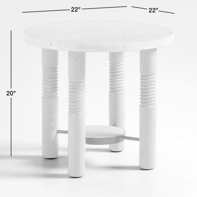 View Revival Round Marble Side Table by Athena Calderone - image 2 of 14