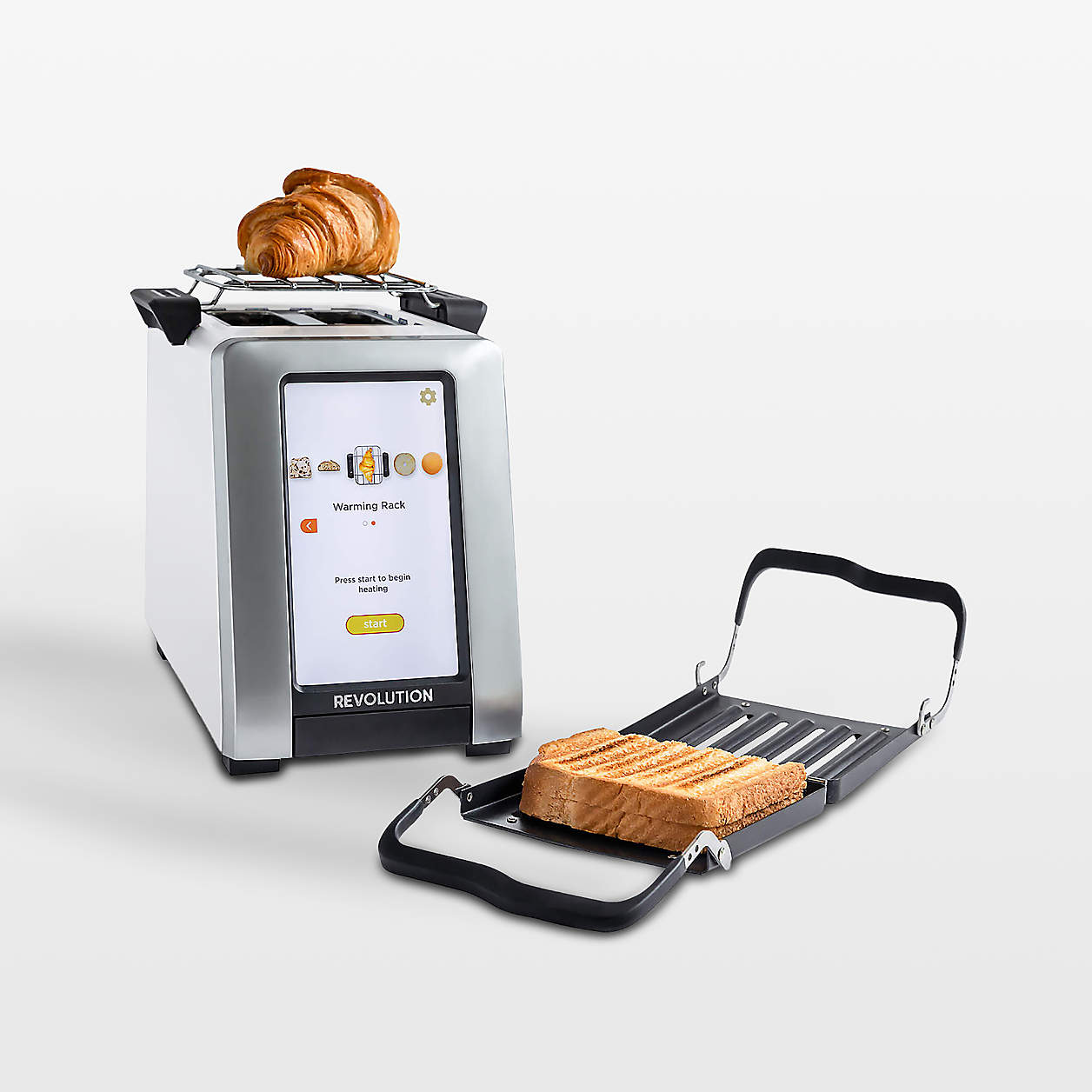 Revolution InstaGLO R270 White 2Slice Smart Toaster with Toastie Press