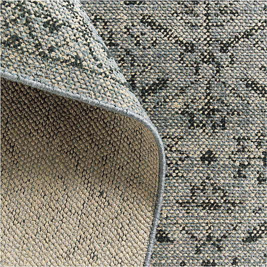 Rhodes Performance Traditional Blue Handknotted Rug Swatch 12"x18"
