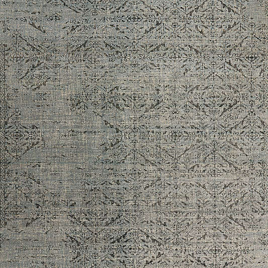Rhodes Performance Traditional Blue Handknotted Rug Swatch 12"x18"