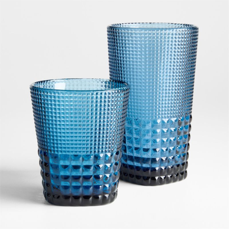 Rhodes 11.5-oz. Blue Textured Double Old-Fashioned Glass - image 1 of 3