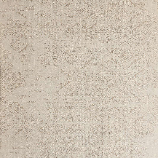 Rhodes Performance Traditional Ivory Handknotted Rug Swatch 12"x18"