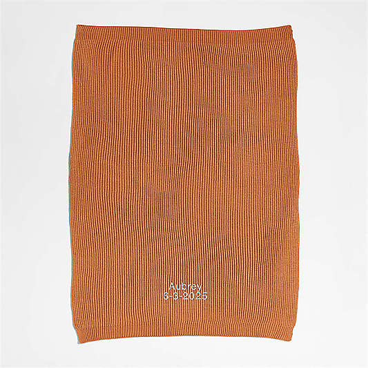 Canyon Orange Rib Knit Baby Stroller Blanket