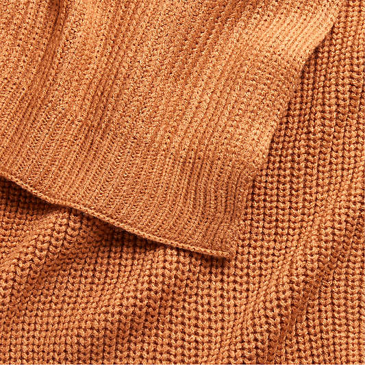 Canyon Orange Rib Knit Baby Stroller Blanket