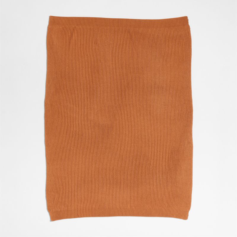 Canyon Orange Rib Knit Baby Stroller Blanket