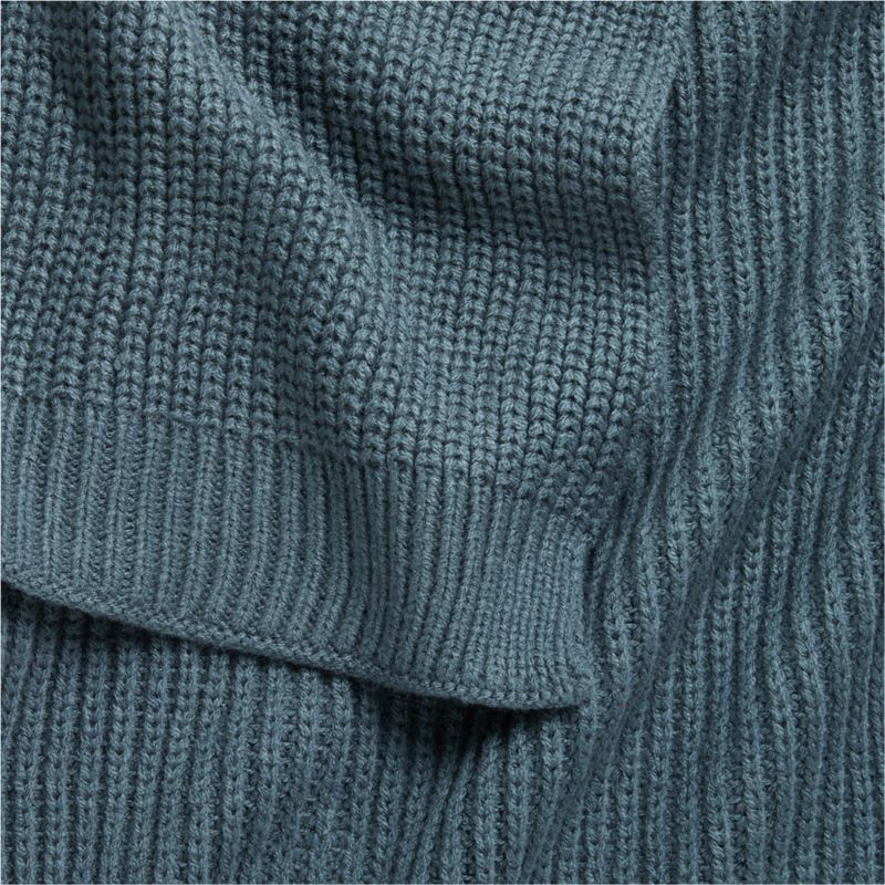 Slate Blue Rib Knit Baby Stroller Blanket - image 6 of 8