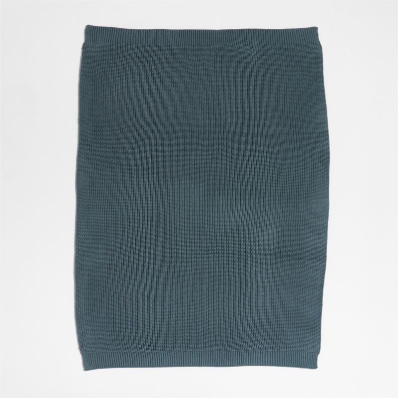 Slate Blue Rib Knit Baby Stroller Blanket - image 5 of 8