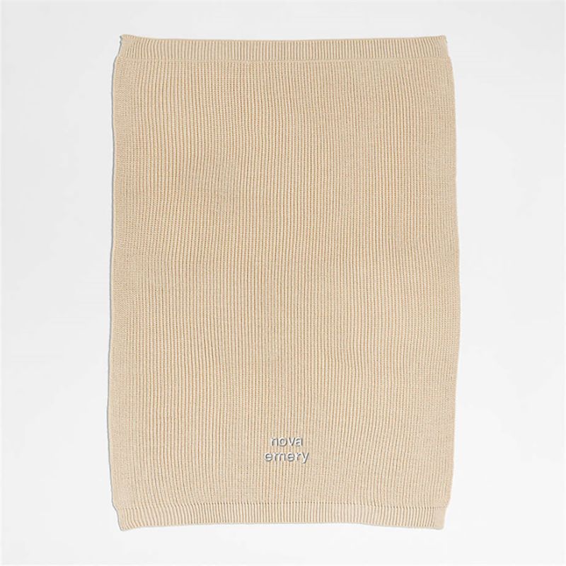 Stone Tan Rib Knit Baby Stroller Blanket - image 5 of 9