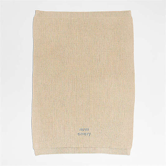 Stone Tan Rib Knit Baby Stroller Blanket