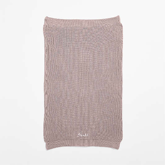 Twilight Taupe Rib Knit Organic Cotton Baby Stroller Blanket