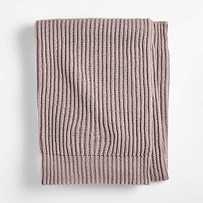 Twilight Taupe Rib Knit Organic Cotton Baby Stroller Blanket