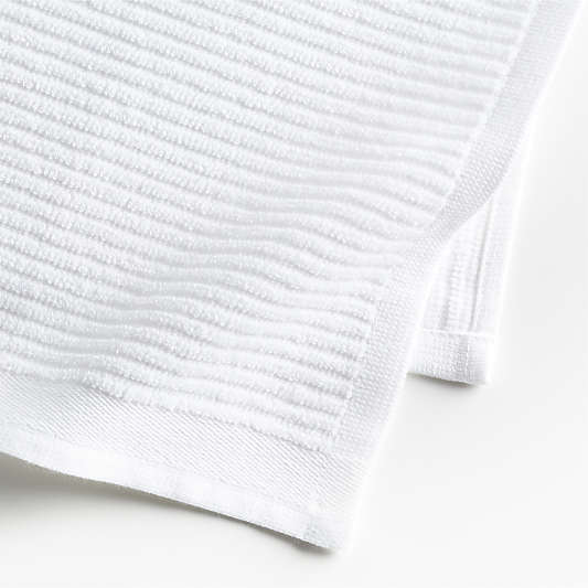 Ribbed Bar Mop White Organic Cotton Dish Cloths, Set of 4