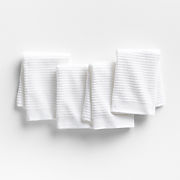 Waffle-Terry Black Organic Cotton Kitchen Towels, Set of 2