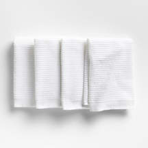 Ribbed Bar Mop White Organic Cotton Kitchen Towels, Set of 4 + Reviews | Crate & Barrel