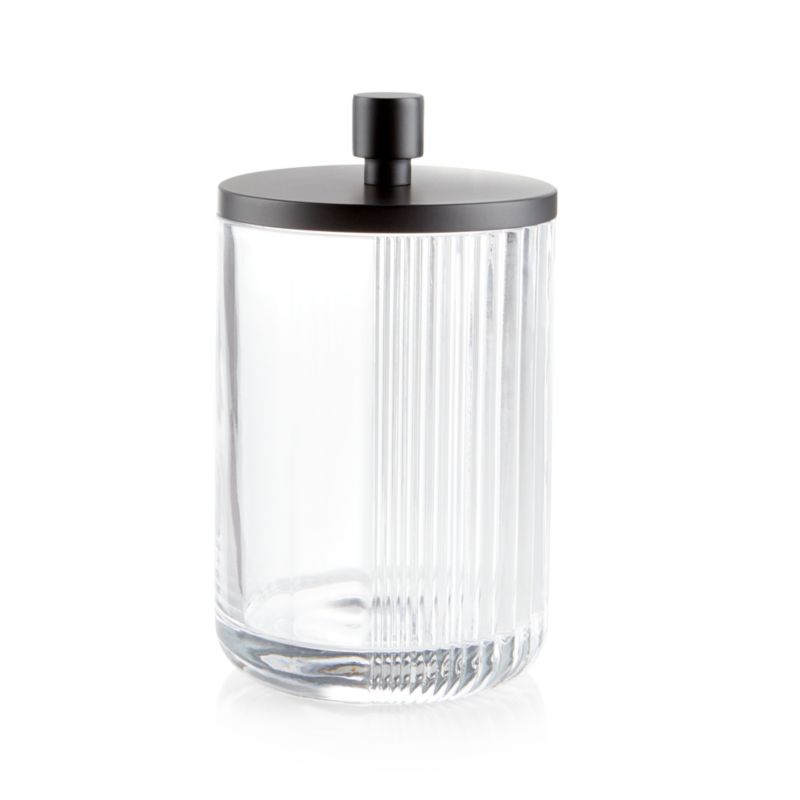 Ribbed Black Glass Canister Large - image 3 of 4