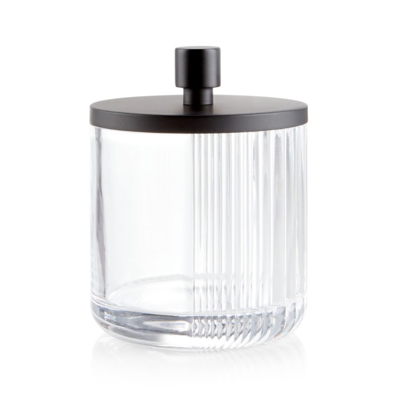 Ribbed Black Glass Canister Small - image 3 of 4