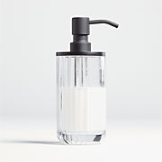 Ribbed Black Glass Soap Pump