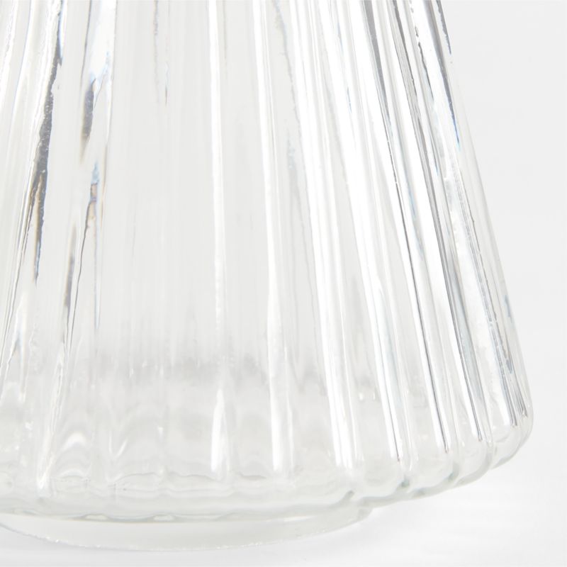 Small Ribbed Clear Glass Christmas Tree 9" - image 3 of 17