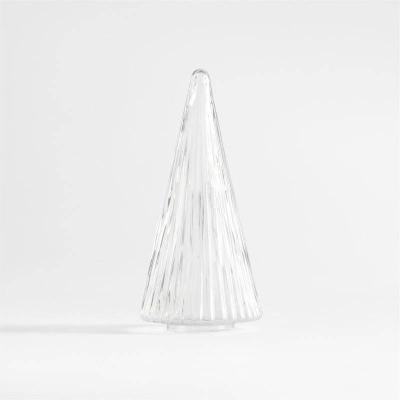 Small Ribbed Clear Glass Tree Crate And Barrel 