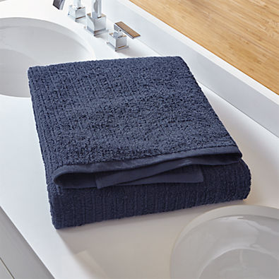 View Ribbed Ink Blue Bath Sheet details