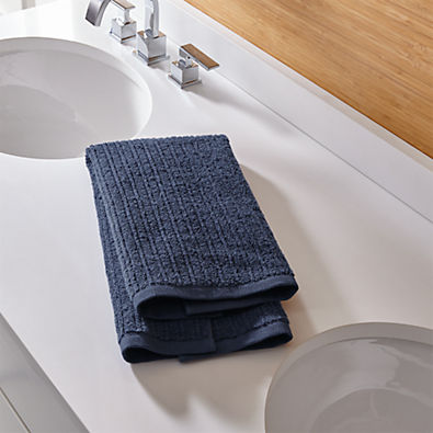 View Ribbed Ink Blue Hand Towel details