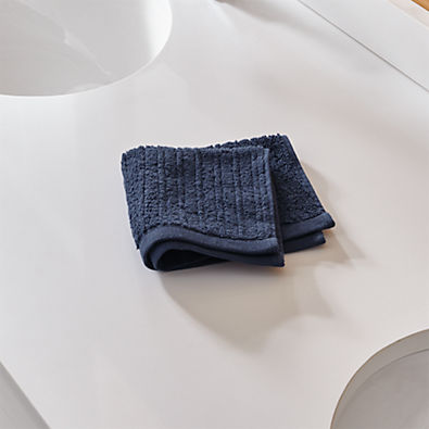 View Ribbed Ink Blue Washcloth details
