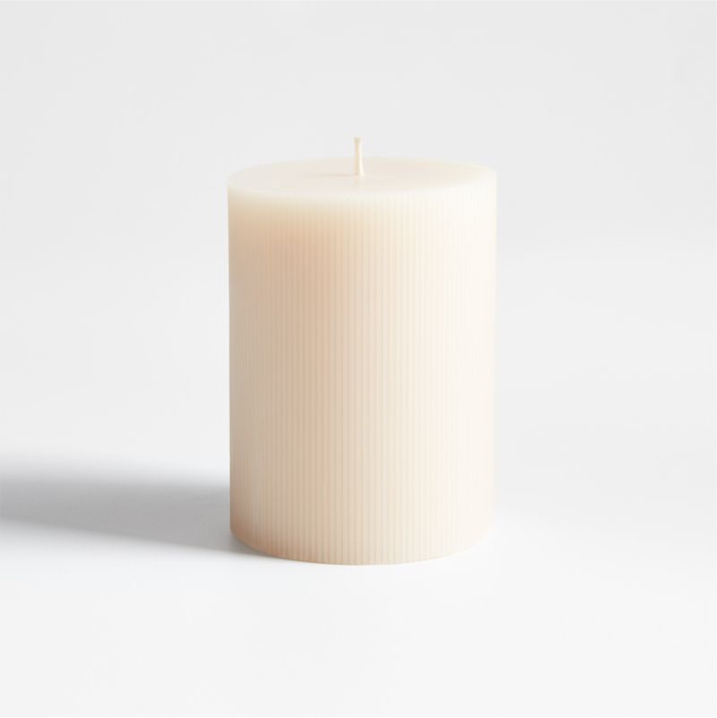 3"x4" Ribbed Linen Pillar Candle